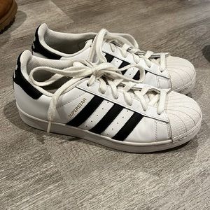 White Adidas Superstars